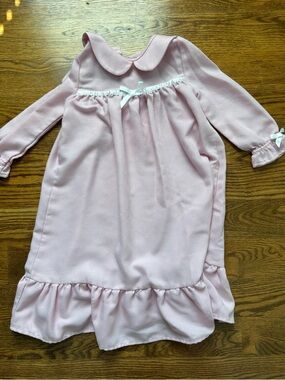 Little English Pink Long Sleeve Ruffle Hem Nightgown